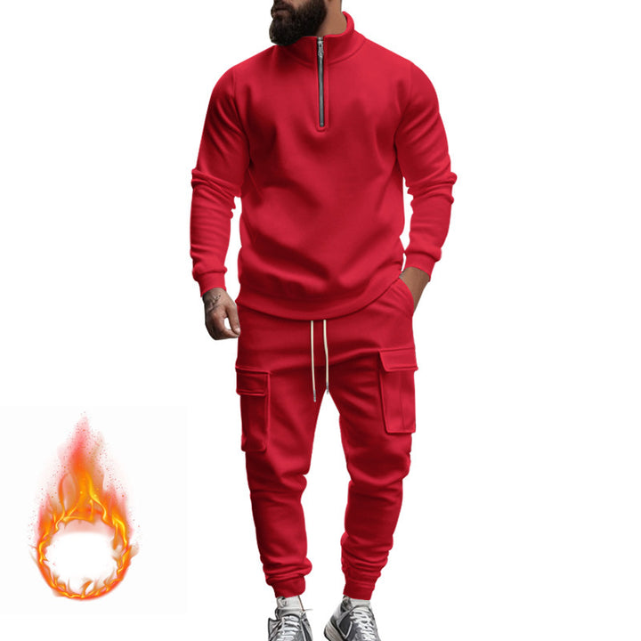 Men's fleece sports set with functional zipper and cargo pants Lune London