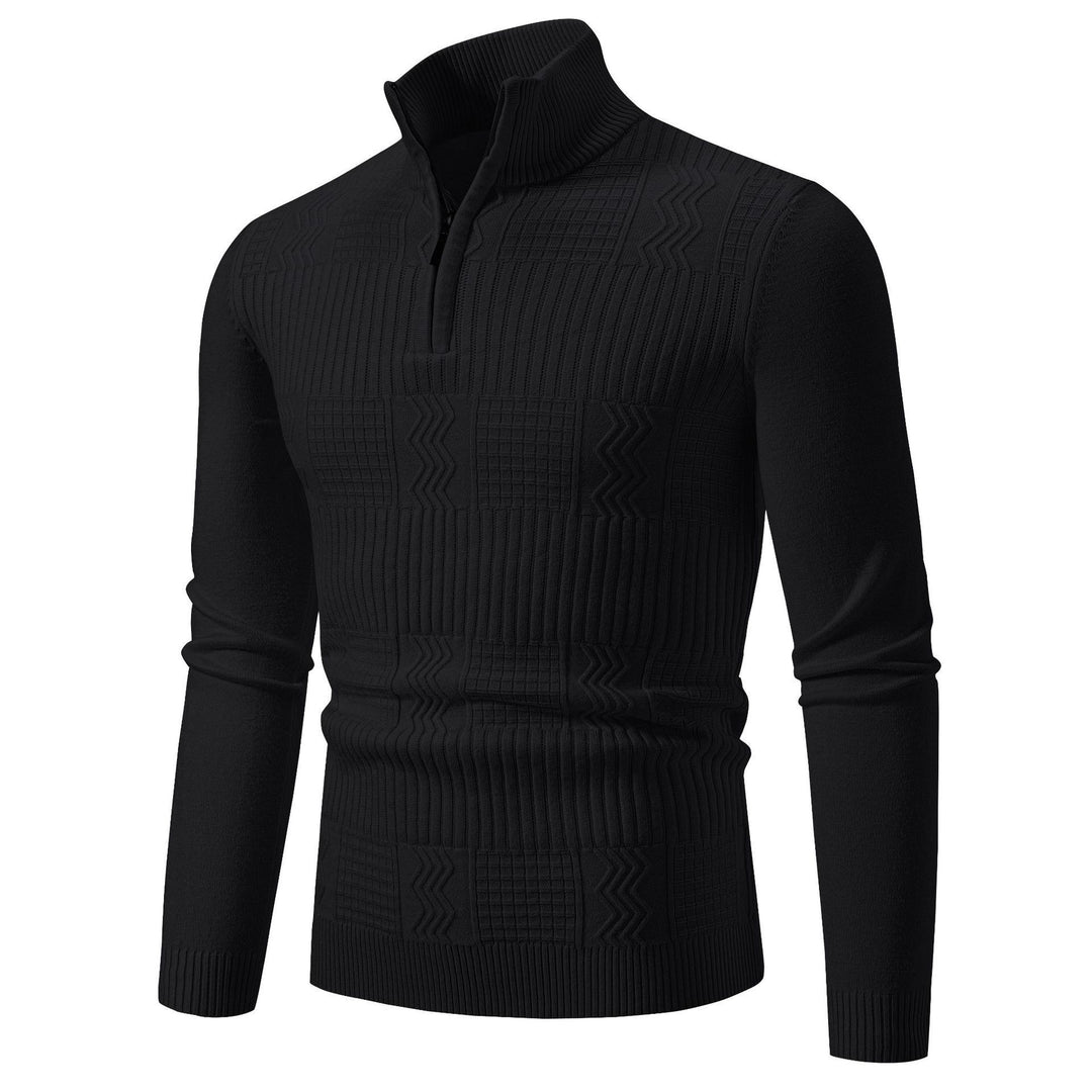 Knitted sweater for men with high collar and zipper Lune London