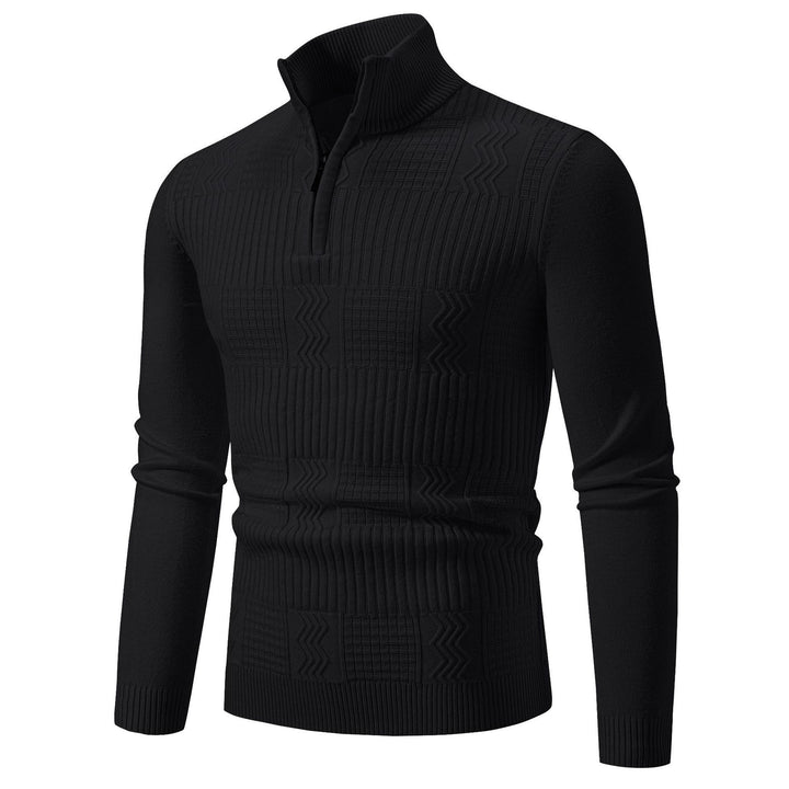 Knitted sweater for men with high collar and zipper Lune London