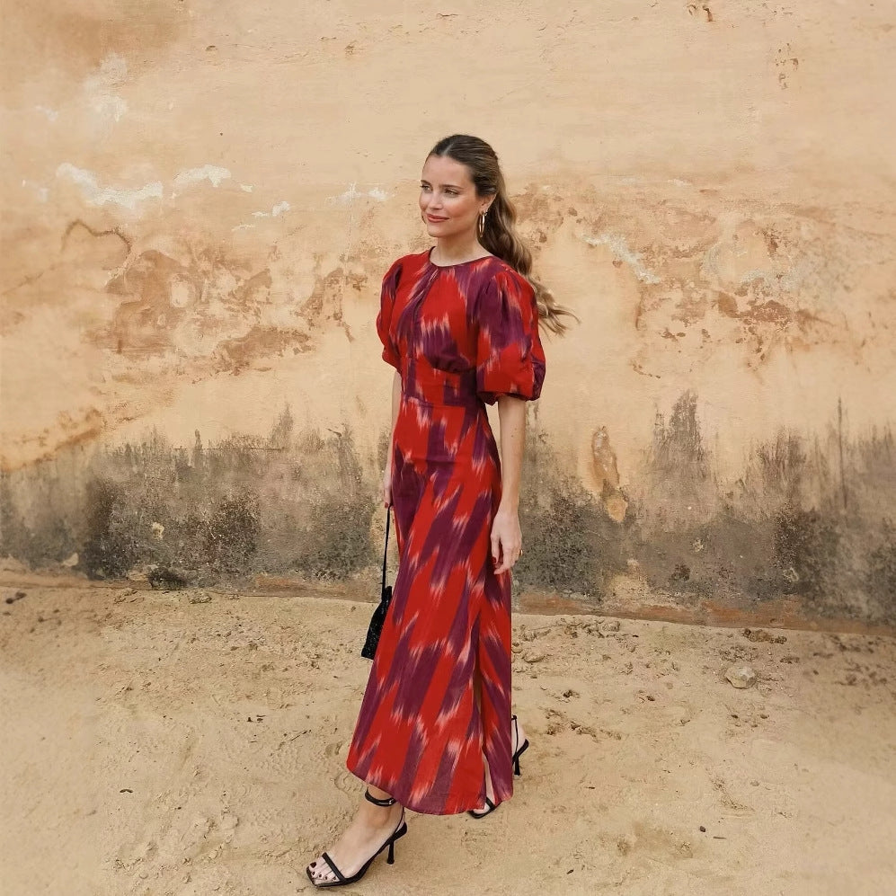 Summer dress for women with a colorful embroidered design and a relaxed fit Lune London