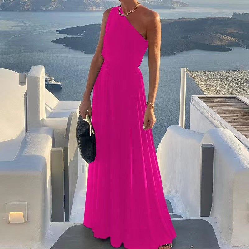 Elegant one-shoulder maxi dress for women Lune London