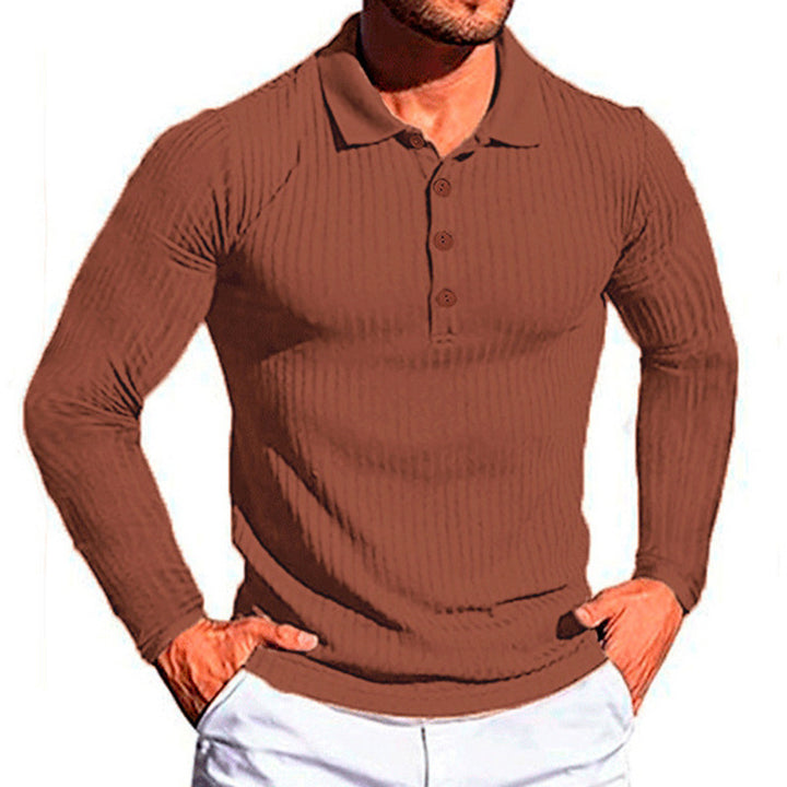 Lune London textured long-sleeve polo shirt for men