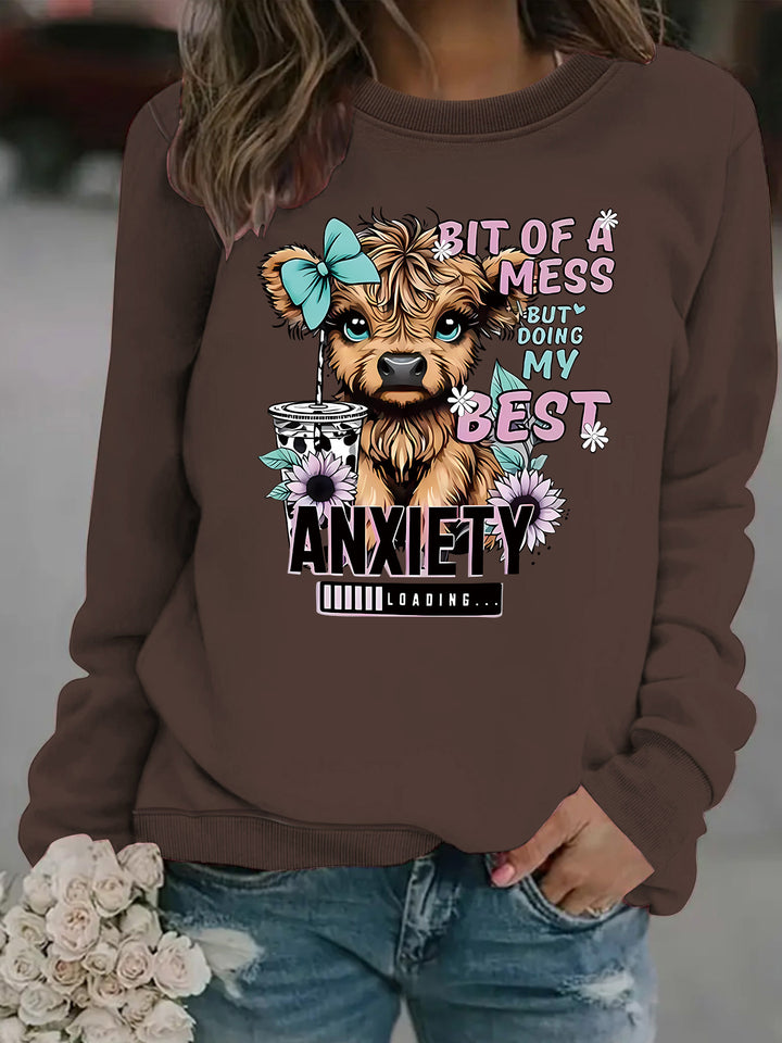 Sweatshirt pour femmes avec un design de chien créatif et une typographie inspirante Chic & Stil