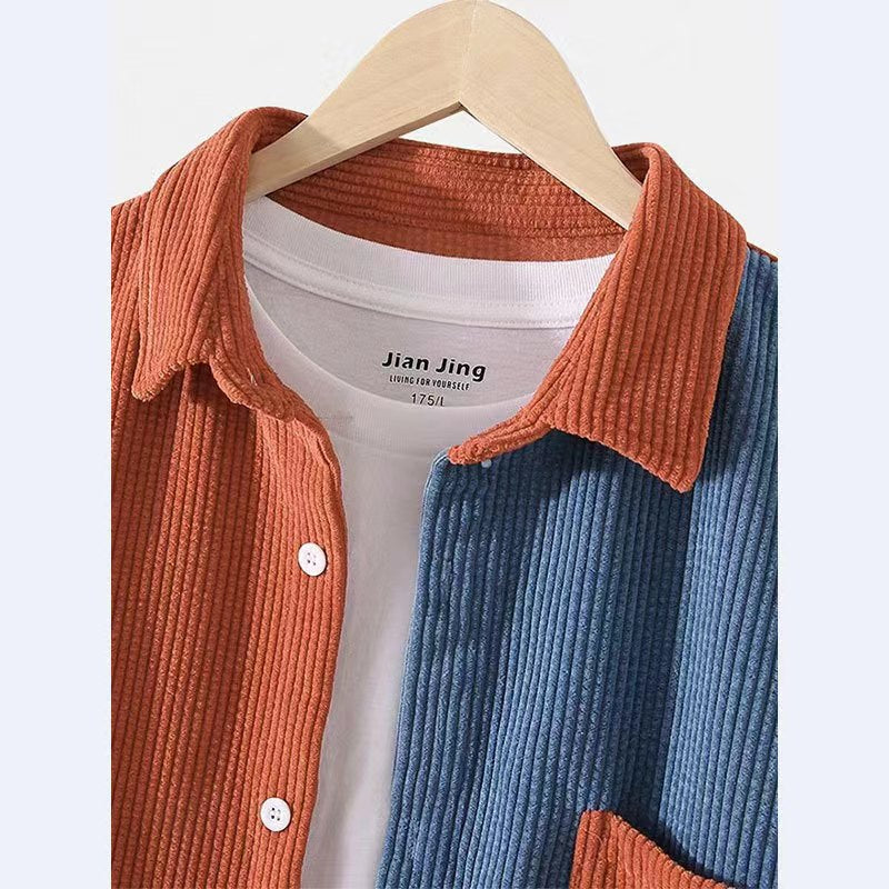 Ladies comfortable corduroy shirt dress with contrasting details Lune London