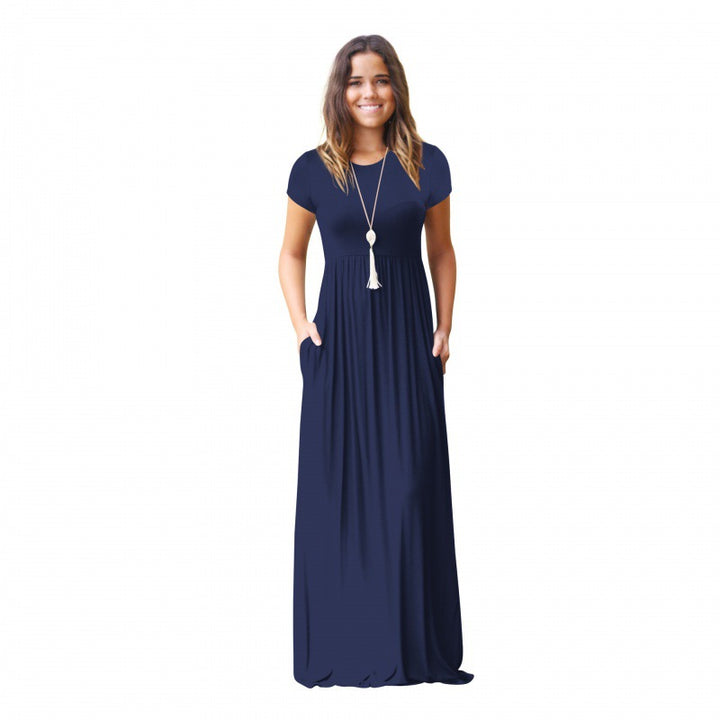 Robe maxi femme avec poches pratiques et coupe fluide à la mode Chic & Stil