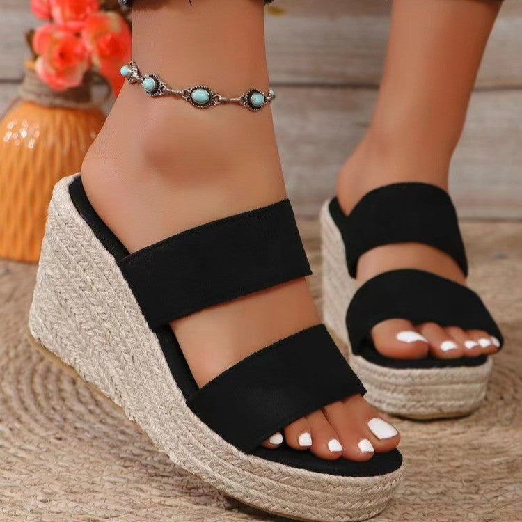 Ladies Casual Wedge Heel Strappy Sandals Lune London