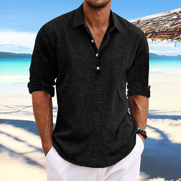 Light linen shirt for men with three-quarter sleeves Chic und Stil