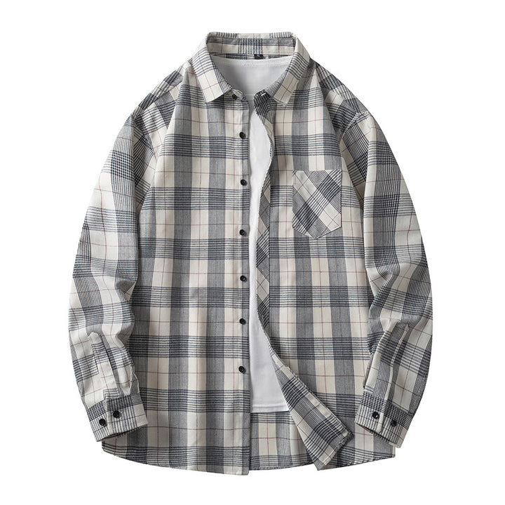 Casual checkered shirt for men with pockets and button-down collar Lune London