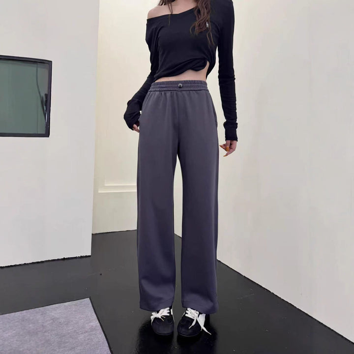 Pantalons de loisirs sportifs pour femmes avec taille élastique et poches latérales Chic & Stil