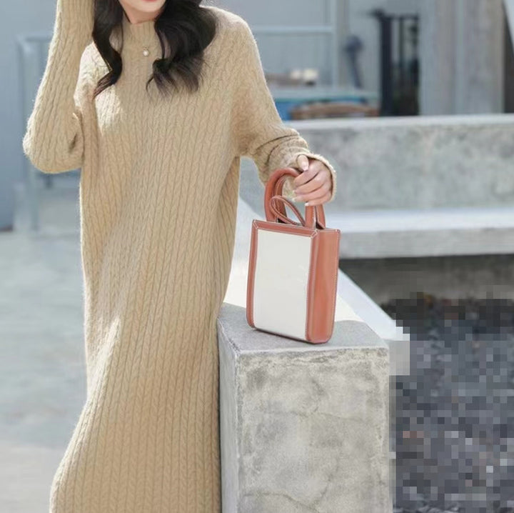 Robe en tricot pour femme au design décontracté avec motif structuré Chic & Stil