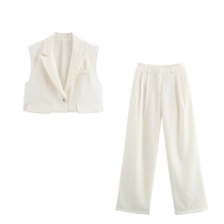 Wide palazzo pants for women with an elegant pleat treatment at the waist Lune London