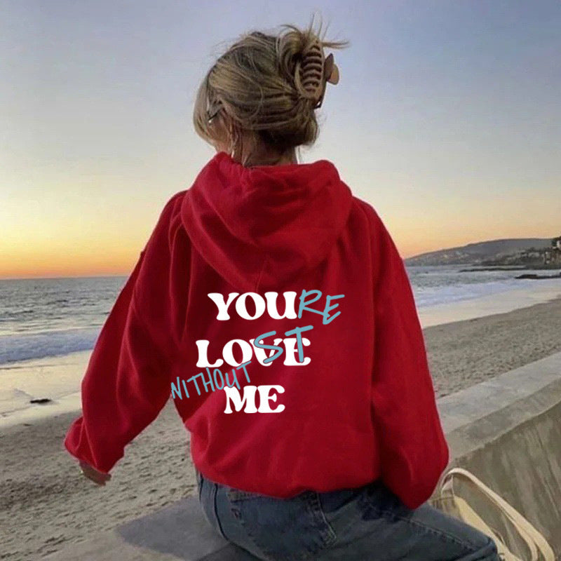 Women Oversized Hoodie with Inspirational Print Lune London