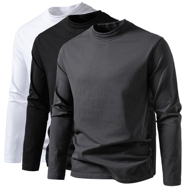 Men's long sleeve t-shirt in pleasant cotton blend with round neck Lune London