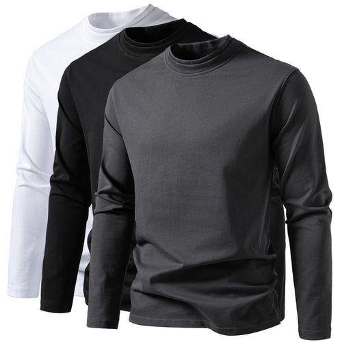 Men's long sleeve t-shirt in pleasant cotton blend with round neck Lune London