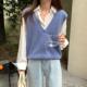 Knitted vest for women with V-neck and stylish buttons Lune London
