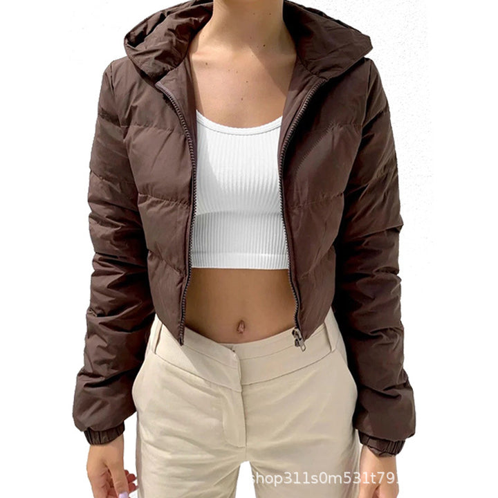 Short quilted jacket for women with hood Lune London