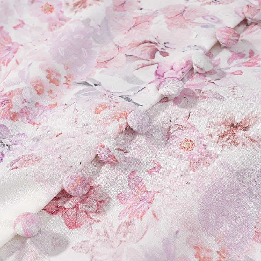 Robe chemise pour femmes avec motif floral et ceinture à la taille Chic & Stil