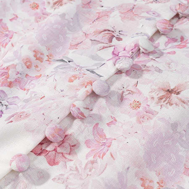 Robe chemise pour femmes avec motif floral et ceinture à la taille Chic & Stil