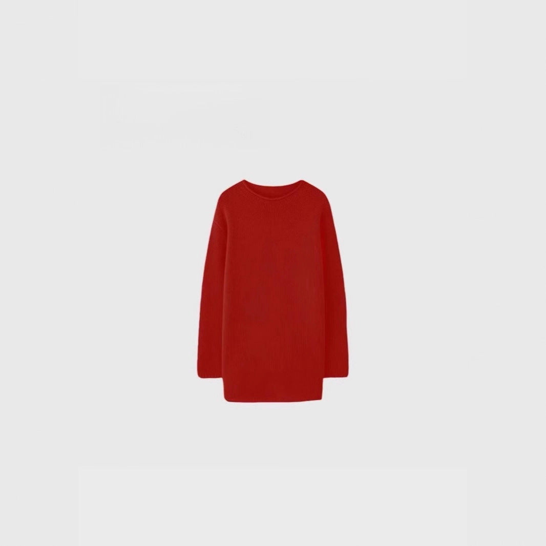 Comfortable knitted sweater for women with a loose fit and round neck Lune London