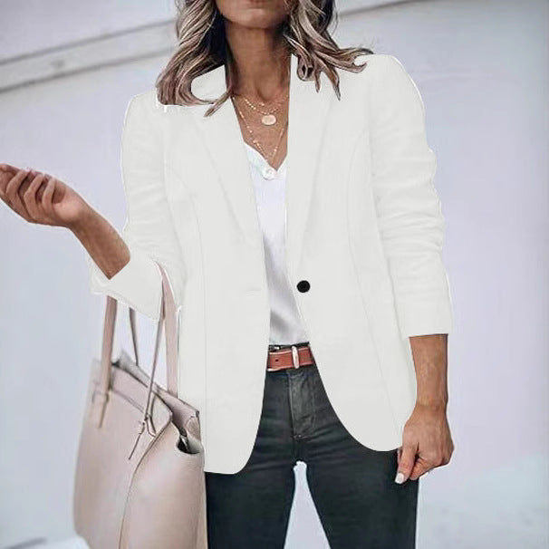 Women elegant blazer with slim fit and fine textured pattern Lune London