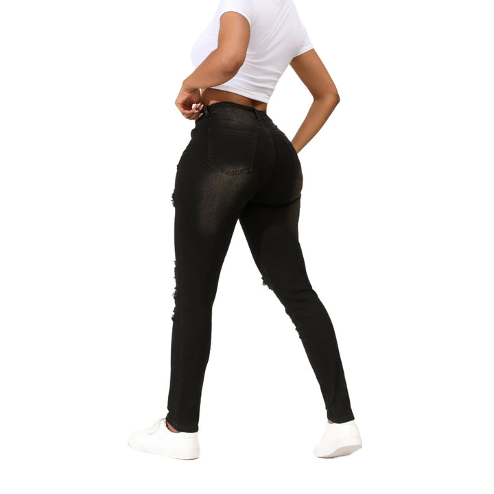 Skinny jeans for women with stylish distressed details Lune London