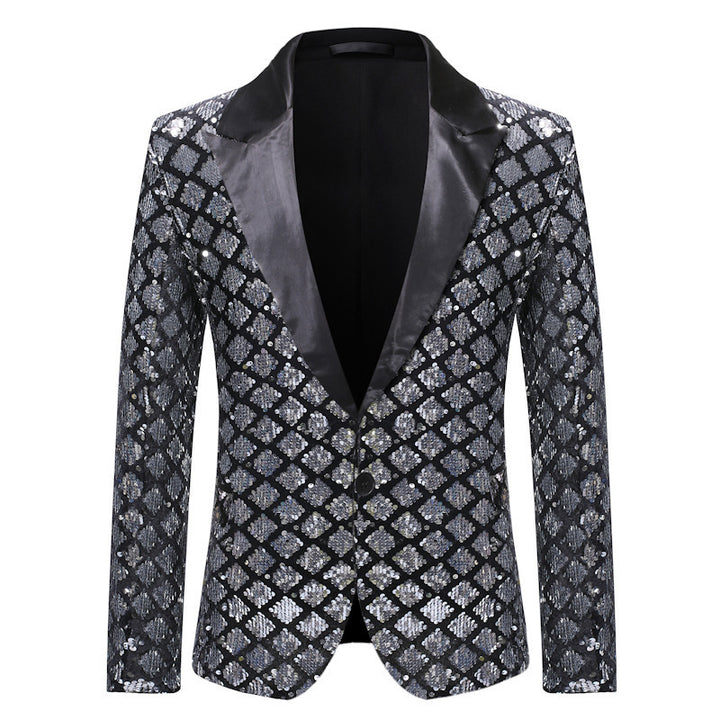Elegant sequin blazer jacket for men with classic lapels Lune London