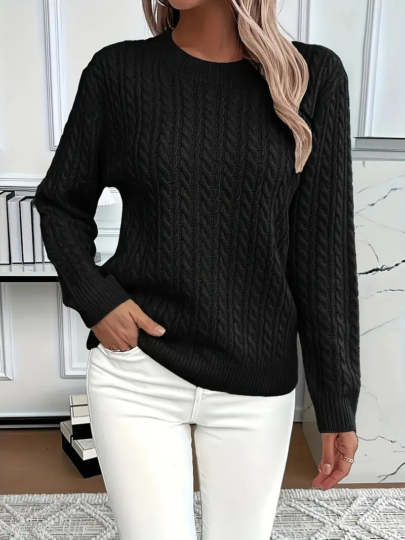 Pull en tricot pour femmes avec design en câble élégant Chic & Stil