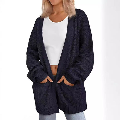 Casual knit cardigan for women with an oversized fit and practical pockets Lune London