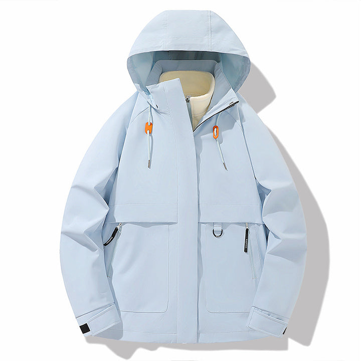 Functional jacket for men with adjustable hood and practical pockets Lune London