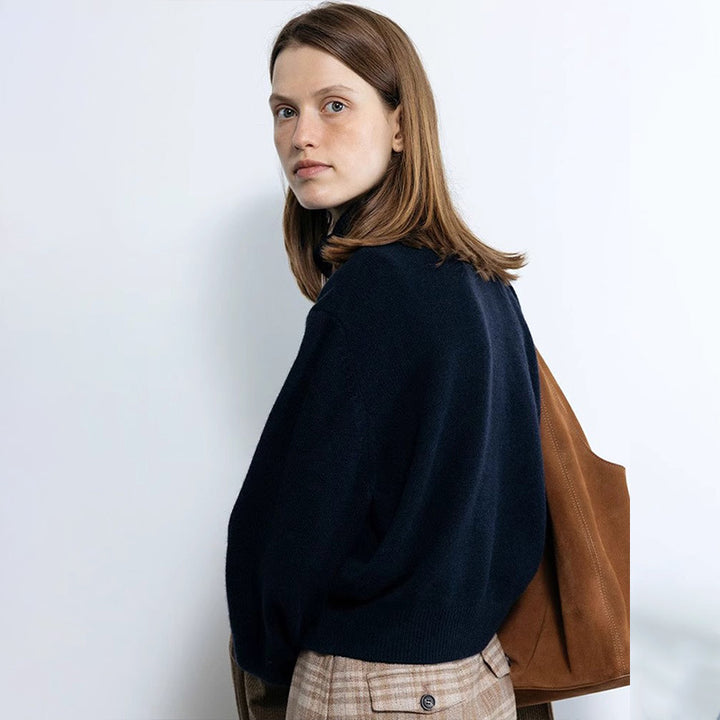 Pull à manches longues pour dames avec col montant Chic & Stil