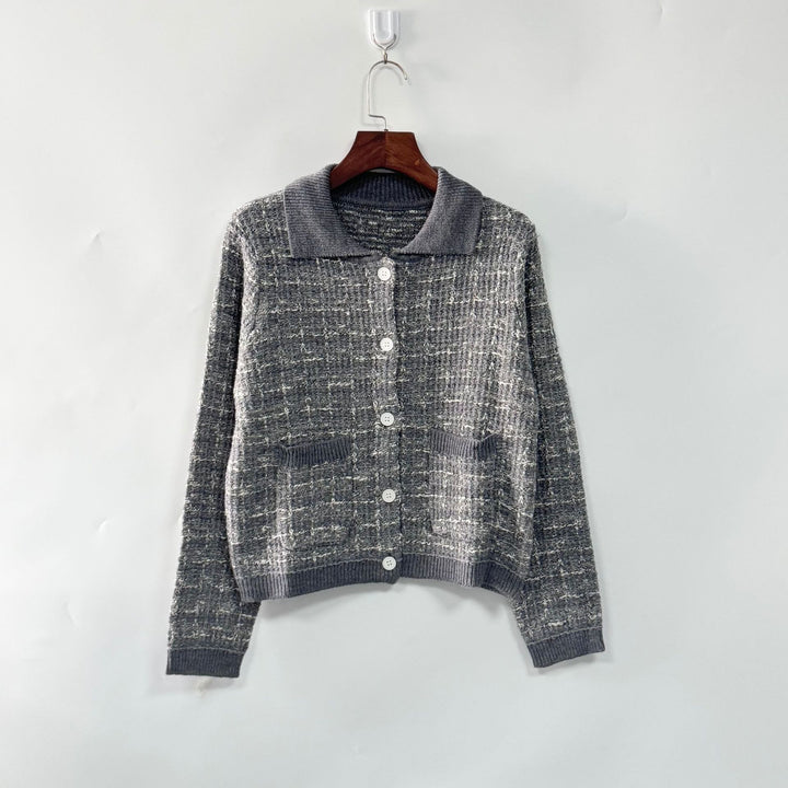 Ladies trendy knit cardigan with practical pocket design Lune London