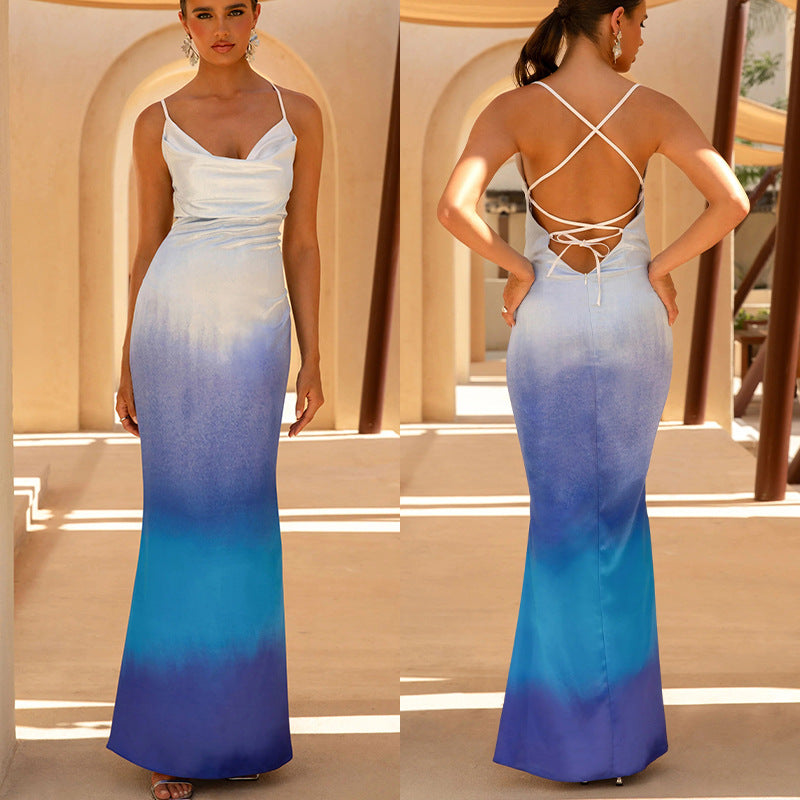 Elegant Maxi Dress for Women with Flowing Fabric and Deep V-Neck Chic & Stylish