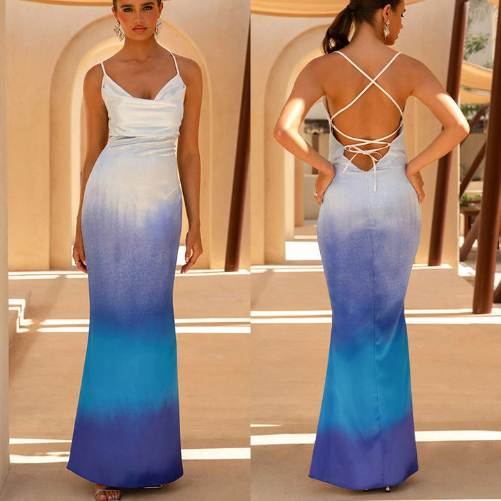 Elegant Maxi Dress for Women with Flowing Fabric and Deep V-Neck Chic & Stylish