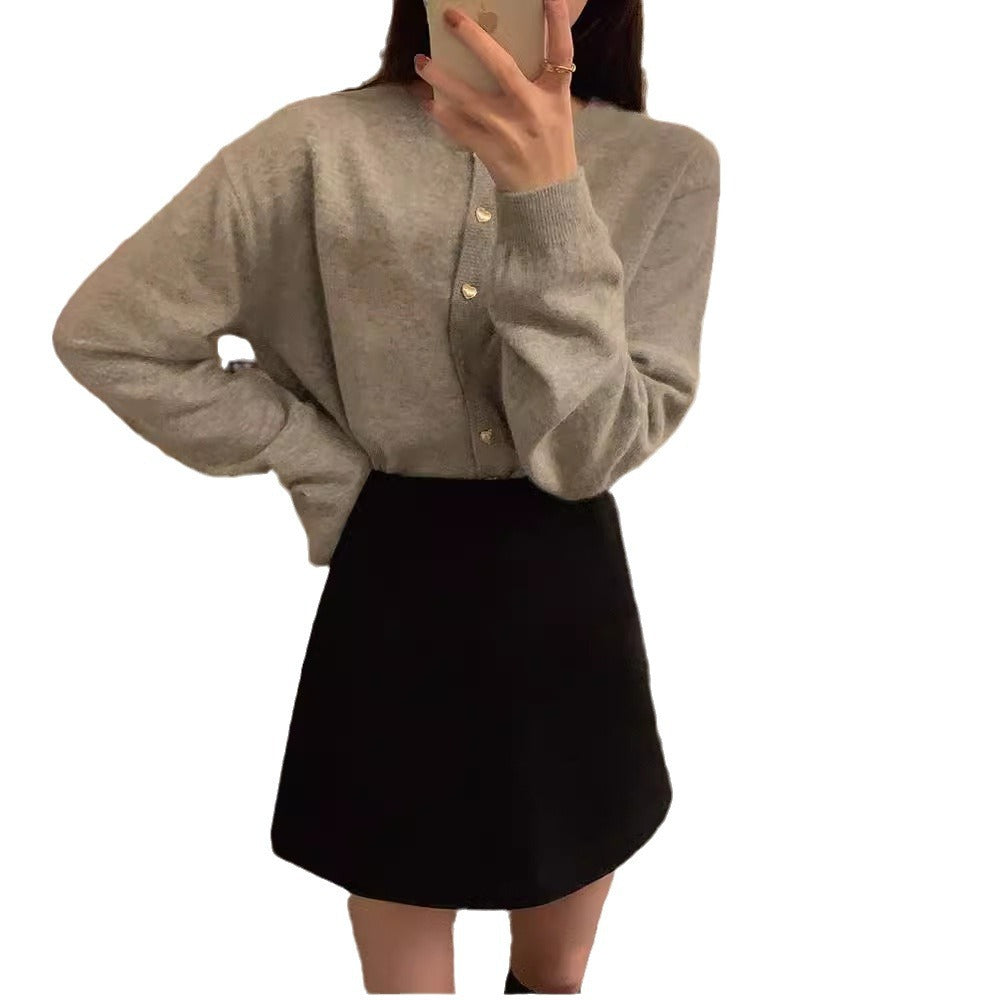 Femme Élégant Gilet avec Boutons en Cœur et Structure en Côtelé Fin Chic & Stil