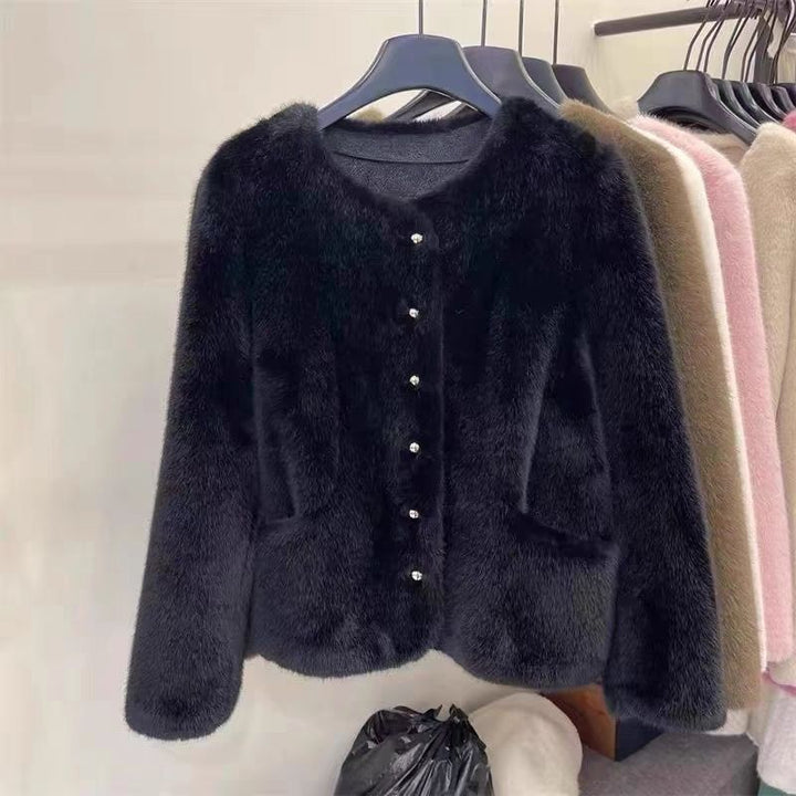Veste en polaire confortable pour femmes avec design de bouton à la mode Chic & Stil
