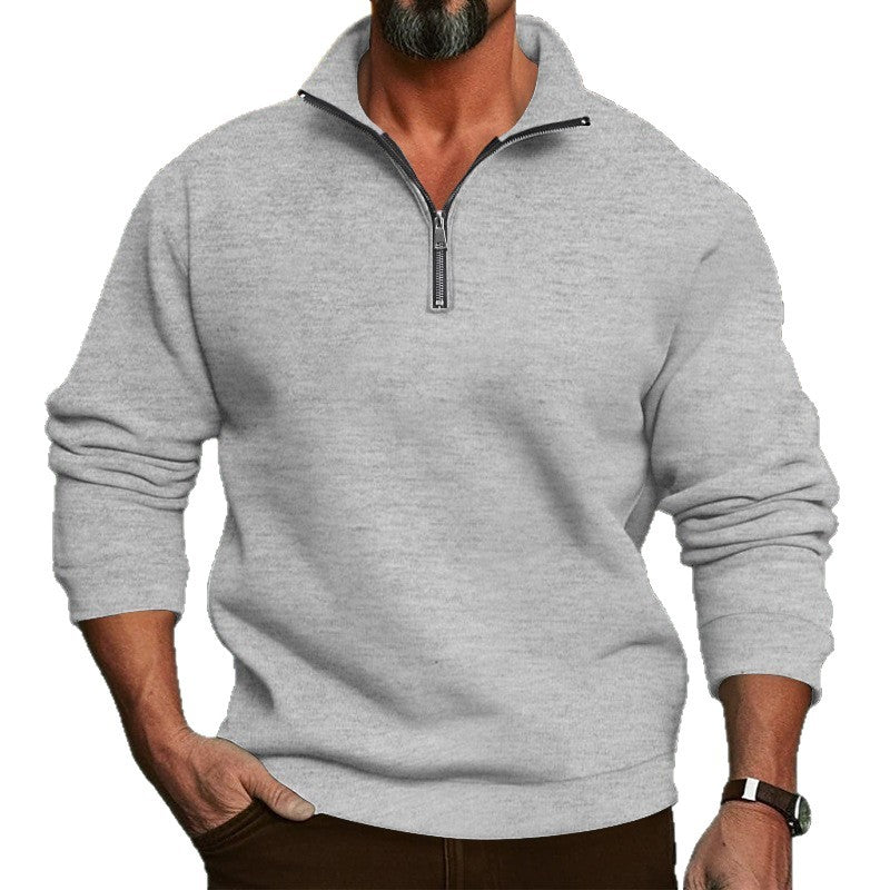 Men's sweatshirt with half zip and cozy fleece Chic & Stil