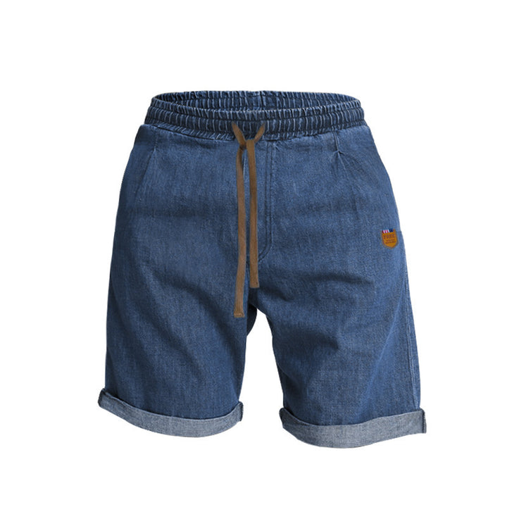 Casual denim shorts for men with elastic waistband and drawstring Lune London