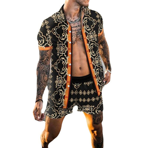Stylish short set for men with tropical print Lune London