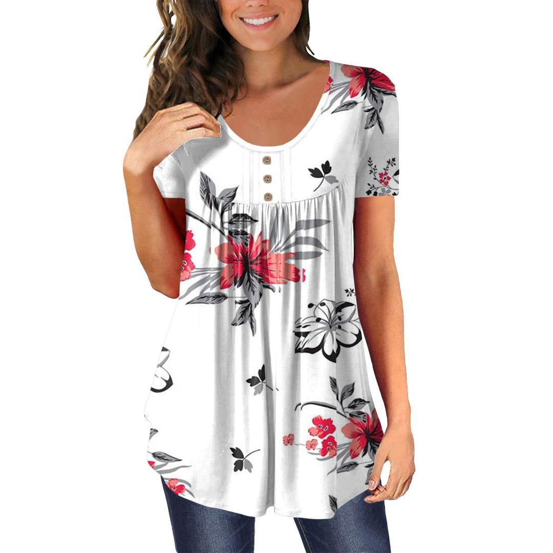Women Casual Tunic with Chic Floral Print and Style