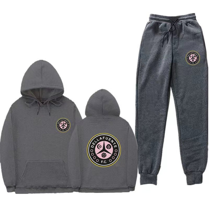 Women's comfortable leisure lounge suit with kangaroo pocket and modern logo Lune London