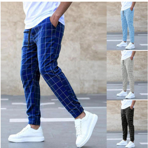 Lune London Casual Plaid Pants for Men