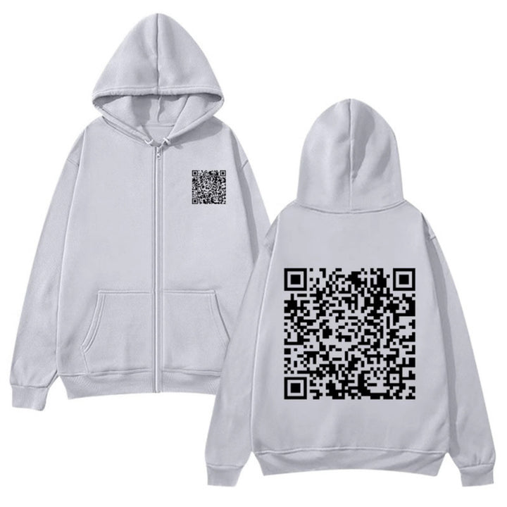 Women's hoodie jacket with QR code design and soft fleece Lune London
