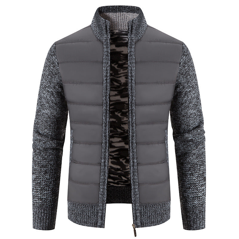 Men's quilted hybrid jacket with trendy knit design Lune London