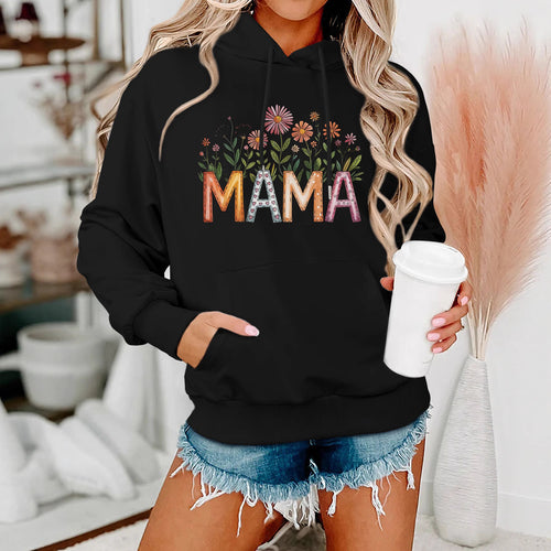 Haut de femme à capuche avec imprimé floral et lettrage inspirant Chic & Stil