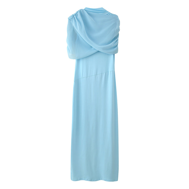 Maxi dress for women with decorative gathers and elegant draping Lune London