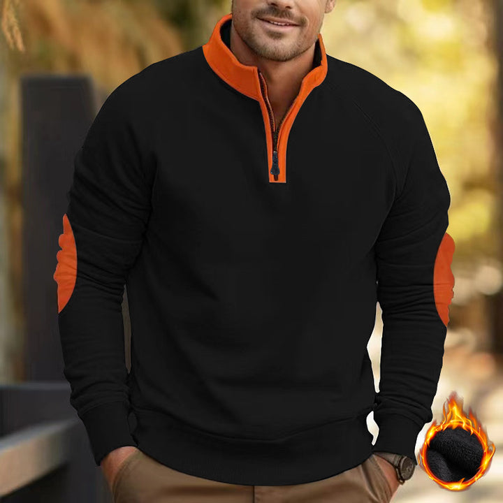Men's sweatshirt with textured zipper Lune London