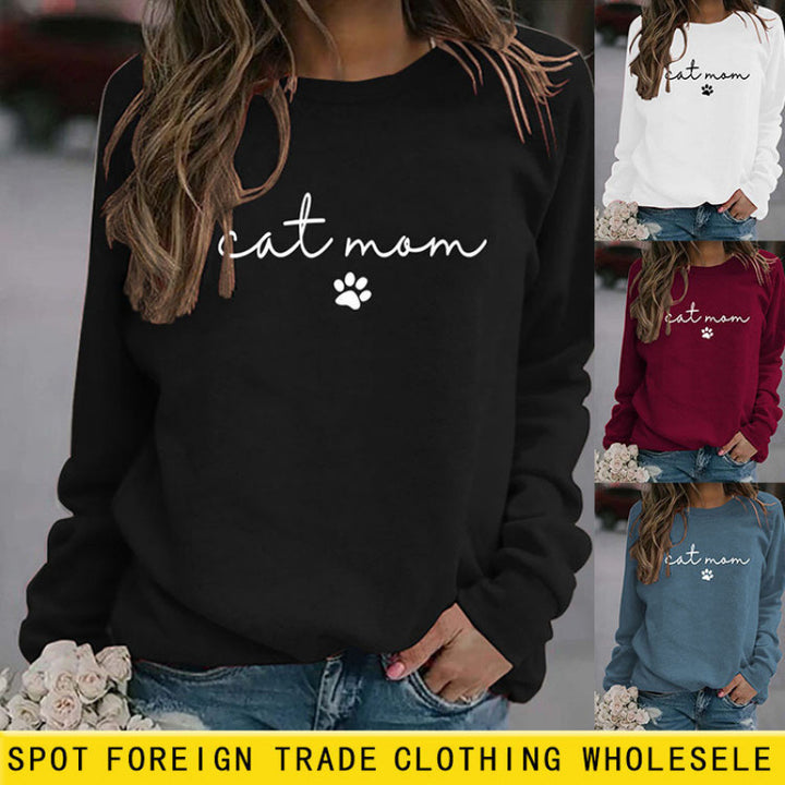 Ladies sweatshirt with creative cat mom design Lune London