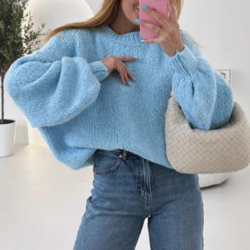 Pull femme douillet avec des manches volumineuses et un design texturé Lune London
