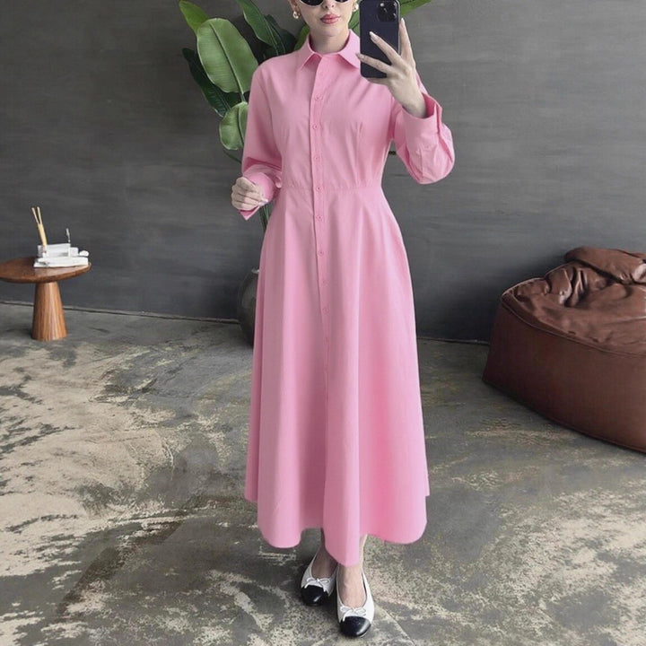 Shirt dress for women with elegant button placket and fitted silhouette Lune London