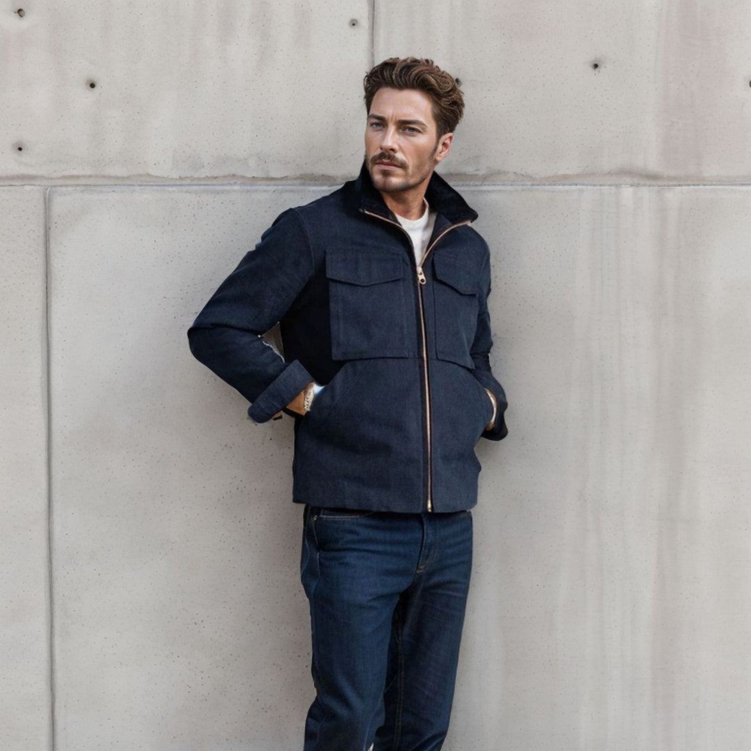 Practical utility jacket for men with large patch pockets Lune London